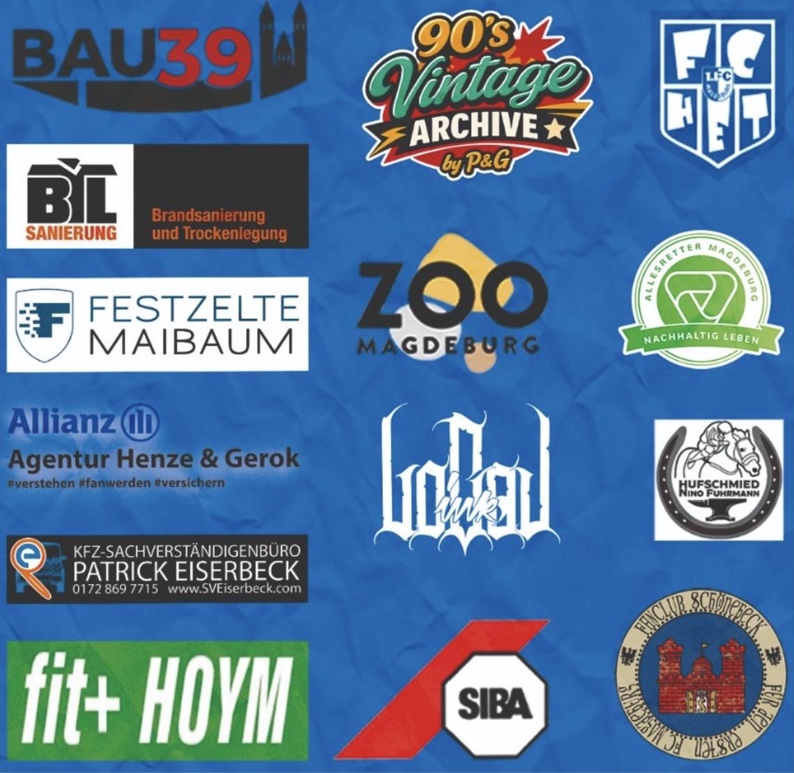 Sponsoren-Wand mit Logos aller Partner